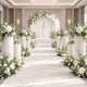 TheDisplayOutlet 3ct. White Paper Display Pedestals Grouped Plinths (16",24",32") Image
