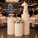 TheDisplayOutlet 3ct. White Paper Display Pedestals Grouped Plinths (16",24",32") Image