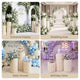 TheDisplayOutlet 3ct. White Paper Display Pedestals Grouped Plinths (16",24",32") Image