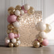 TheDisplayOutlet Square Shimmer Wall Decorative Signs Tradeshow Backdrop, Champagne Gold - 24ct/pk Image