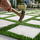 TheDisplayOutlet Artificial Grass Turf Strips for Pavers Driveway Yard 1 3/8" Pile Image