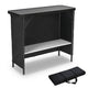 TheDisplayOutlet Portable Folding Bar Counter Table with Storage, Classic 39in Image