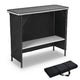 TheDisplayOutlet Portable Folding Bar Counter Table with Storage, Glitter 39in Image