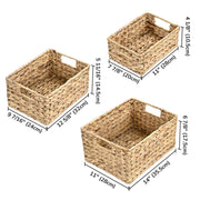 Wicker Fruit Food Storage Baskets with Handle Set(3)