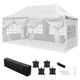 TheDisplayOutlet 10'x20' Waterproof Pop Up Canopy Tent with Sides, White Image