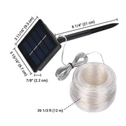 39ft Solar Curtain String Light for Outdoor Patio Garden