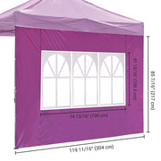 1080D Sidewall w/ Window for Pop Up Canopy 10'Lx7'H