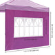 1080D Sidewall w/ Window for Pop Up Canopy 10'Lx7'H