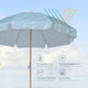 TheDisplayOutlet Patio Umbrella Tilt Wooden Beach Umbrella 6ft 8-Rib Image