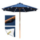 TheDisplayOutlet Patio Umbrella Wooden 9ft 8-Rib, Navy with Light Image
