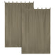 TheDisplayOutlet Tab Top Curtain Panel for Porch, Doors 54x84 2ct/Pack, Brown Image