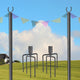 10ft Aluminum Pole for Outdoor String Lights Shade Planters 2ct/pk