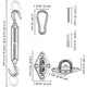 TheDisplayOutlet Stainless Steel Pad Eye Turnbuckle Carabiner, 8 Hardware Kit, 6-8.5 in Image