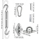 TheDisplayOutlet Stainless Steel Pad Eye Turnbuckle Carabiner, 8 Hardware Kit, 8-11.5 in Image