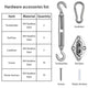 TheDisplayOutlet Stainless Steel Pad Eye Turnbuckle Carabiner, 8 Hardware Kit Image