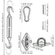 TheDisplayOutlet Stainless Steel Pad Eye Turnbuckle Carabiner, 6 Hardware Kit, 6-8.5 in Image