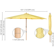 Patio Umbrella Wooden 13ft 8-Rib