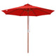 TheDisplayOutlet Patio Umbrella Wooden 9ft 8-Rib, Red Image