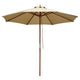 TheDisplayOutlet Patio Umbrella Wooden 9ft 8-Rib, Tan Image