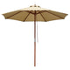 TheDisplayOutlet Patio Umbrella Wooden 9ft 8-Rib, Tan Image