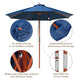 TheDisplayOutlet Patio Umbrella Wooden 9ft 8-Rib Image
