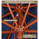 TheDisplayOutlet Patio Umbrella Wooden 9ft 8-Rib Image