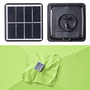 Rectangular Solar Patio Umbrella Light Bulb Tilt 10x6.5ft 6-Rib