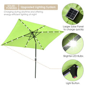 Rectangular Solar Patio Umbrella Light Bulb Tilt 10x6.5ft 6-Rib