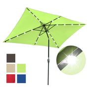Rectangular Solar Patio Umbrella Light Bulb Tilt 10x6.5ft 6-Rib
