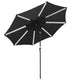 TheDisplayOutlet Solar Patio Umbrella with Light Tube Tilt Metal 9ft 8-Rib, Black Image