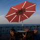 Solar Patio Umbrella with Light Tube Tilt Metal 9ft 8-Rib