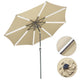TheDisplayOutlet Solar Patio Umbrella with Light Tube Tilt Metal 10ft 8-Rib, Beige Image