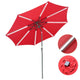 TheDisplayOutlet Solar Patio Umbrella with Light Tube Tilt Metal 10ft 8-Rib, Red Image