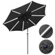 TheDisplayOutlet Solar Patio Umbrella with Light Tube Tilt Metal 10ft 8-Rib, Black Image