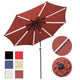 TheDisplayOutlet Solar Patio Umbrella with Light Tube Tilt Metal 10ft 8-Rib Image