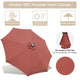 TheDisplayOutlet Solar Patio Umbrella with Light Tube Tilt Metal 10ft 8-Rib Image
