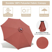 TheDisplayOutlet Solar Patio Umbrella with Light Tube Tilt Metal 10ft 8-Rib Image