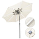 TheDisplayOutlet Solar Patio Umbrella with Light Tube Tilt Metal 10ft 8-Rib, Cream White Image