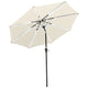 TheDisplayOutlet Solar Patio Umbrella with Light Tubes Tilt Metal 9ft 8-Rib, Light Beige Image