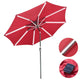 TheDisplayOutlet Solar Patio Umbrella with Light Tubes Tilt Metal 10ft 8-Rib, Red Image
