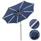 TheDisplayOutlet Solar Patio Umbrella with Light Tubes Tilt Metal 10ft 8-Rib, Navy Image