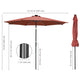 TheDisplayOutlet Solar Patio Umbrella with Light Tubes Tilt Metal 10ft 8-Rib Image