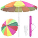 TheDisplayOutlet Beach Umbrella w/ Sand Anchor 8ft Tilt 12-Rib Image
