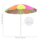 Beach Umbrella w/ Sand Anchor 8ft Tilt 12-Rib