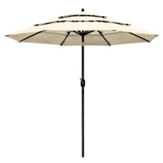 Patio Umbrella Tilt 3-Tiered 9ft 8-Rib