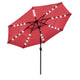 TheDisplayOutlet Solar Patio Umbrella w/ Light Bulbs Tilt 3-Tiered 10ft 8-Rib, Flame Scarlet Image