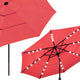 TheDisplayOutlet Solar Patio Umbrella w/ Light Bulbs Tilt 3-Tiered 10ft 8-Rib Image