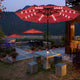 TheDisplayOutlet Solar Patio Umbrella w/ Light Bulbs Tilt 3-Tiered 10ft 8-Rib Image