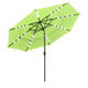 TheDisplayOutlet Solar Patio Umbrella w/ Light Bulbs Tilt 3-Tiered 10ft 8-Rib, Green Glow Image