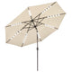 TheDisplayOutlet Solar Patio Umbrella w/ Light Bulbs Tilt 3-Tiered 11ft 8-Rib, Beige Image